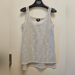 W by Worth Cream Mesh Tank Top